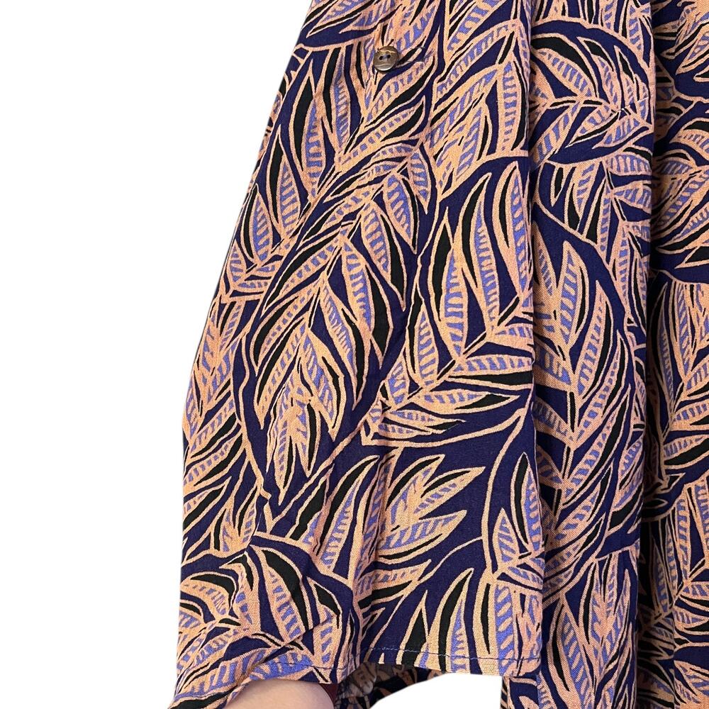 Avenue SIZE 26/28 Leaf Patterned Button Up Top Ol… - image 7